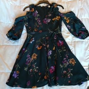 Blue Rain Shoulder Cut-Out Dress